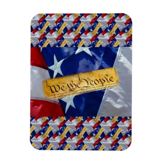 Magnet Flexible Nous Le Peuple Drapeau Américain (Vertical)