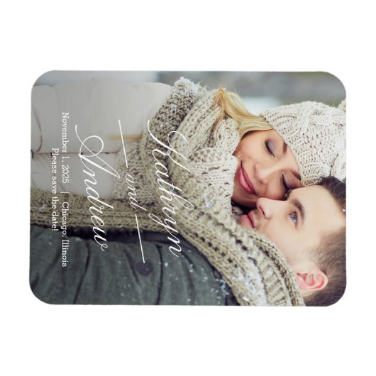 Magnet Flexible Nous Simplement Mariage Enregistrer L'Aimant Date (Horizontal)