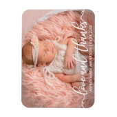 Magnet Flexible Nouveau bébé moderne Amour et Merci photo What (Vertical)