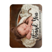 Magnet Flexible Nouveau bébé moderne Merci noir (Vertical)