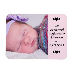 Magnet Flexible Nouveau Faire-part de naissance d'aimant photo béb