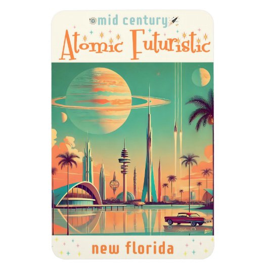Magnet Flexible Nouveau Floride Futuriste Atomique (Vertical)