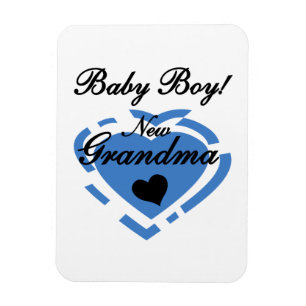Magnet Flexible Nouveau Grand-mère Baby Boy Blue Heart Cadeaux