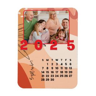 Magnet Flexible Nouvel An 2025 Calendrier Septembre Photo de famil