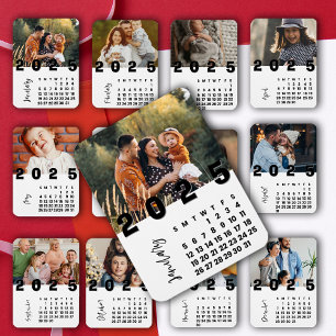 Magnet Flexible Nouvel An 2025 Janvier Calendrier Photo de famille