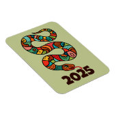 Magnet Flexible Nouvel An Chinois Du Serpent À Bois 2025 (Côté Droit)