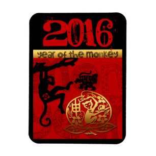 Magnet Flexible Nouvel An Chinois Mignonne Singe Zodiac Anniversai