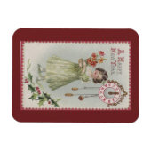 Magnet Flexible Nouvel An vintage fille (Horizontal)
