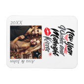 Magnet Flexible Nouvel an voeux et minuit baisers script photo (Horizontal)