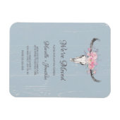 Magnet Flexible Nouvelle adresse Vache rustique Crâne Boho Floral (Horizontal)