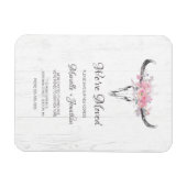 Magnet Flexible Nouvelle adresse Vache rustique Crâne Boho Floral (Horizontal)