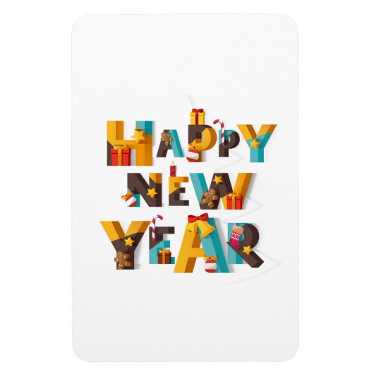 Magnet Flexible nouvelle année heureuse (Vertical)