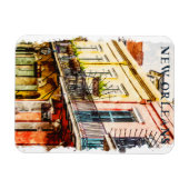 Magnet Flexible Nouvelle-Orléans Louisiane Quartier Français Aquar (Horizontal)