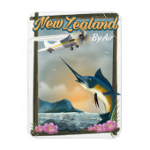 Magnet Flexible Nouvelle-Zélande affiche de voyage de pêche (Vertical)