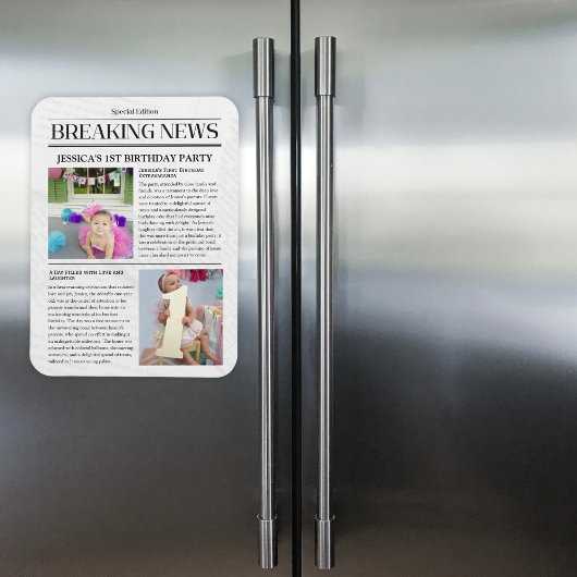 Magnet Flexible Nouvelles de la première page journal 1er annivers