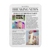 Magnet Flexible Nouvelles de la première page journal 1er annivers (Vertical)