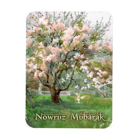 Magnet Flexible Nowruz Moubarak. Art du Nouvel An perse (Vertical)