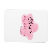 Magnet Flexible Nuage neuf rouge pastel fête de mariage namedate (Horizontal)