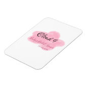 Magnet Flexible Nuage neuf rouge pastel fête de mariage namedate (Côté Gauche)