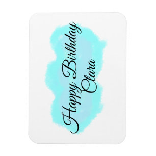 Magnet Flexible Nuages bleu vert pastel heureux anniversaire enfan