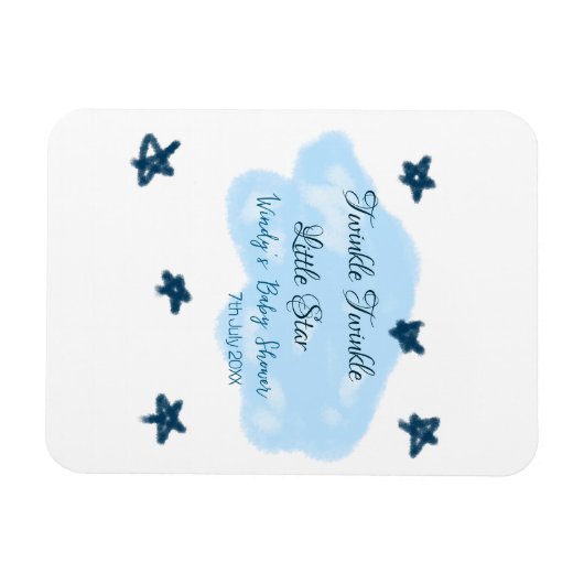 Magnet Flexible Nuages bleus scintillant Twinkle Little Star bébé (Horizontal)