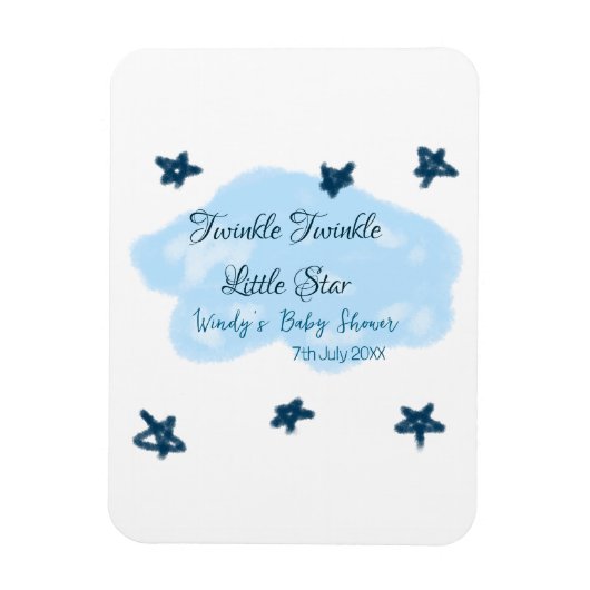 Magnet Flexible Nuages bleus scintillant Twinkle Little Star bébé (Vertical)