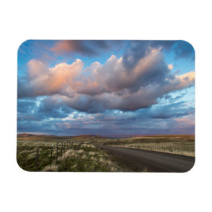 Magnet Flexible Nuages de coucher de soleil sur la route de gravie