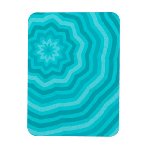 Magnet Flexible Nuances de turquoise dessin de fleurs abstrait