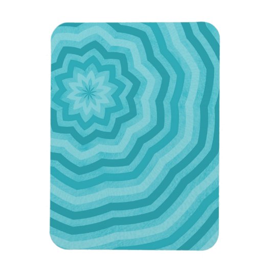 Magnet Flexible Nuances de turquoise dessin de fleurs abstrait (Vertical)