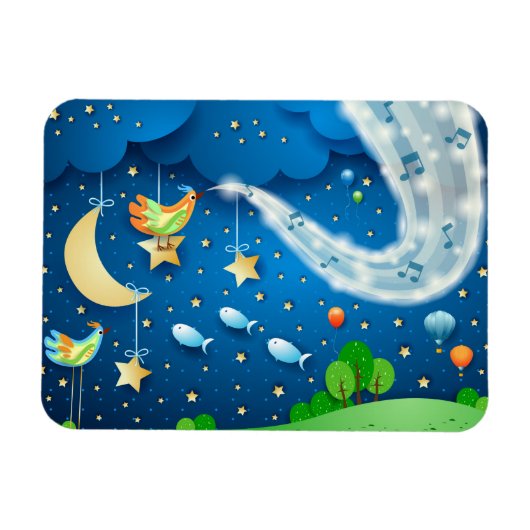 Magnet Flexible Nuit avec musique et oiseaux (Horizontal)