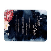 Magnet Flexible Nuit étoilée Mariage floral Enregistrer la date Ma (Horizontal)