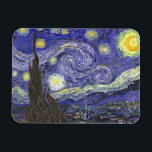 Magnet Flexible Nuit étoilée par Vincent van Gogh<br><div class="desc">Starry Night by Vincent van Gogh est un post impressionnisme d'art vintage paysage de paysages avec vue sur Saint Rémy, France depuis l'asile de van Gogh. Le ciel nocturne tourbillonne de nuages avec une lune brillante et des étoiles brillantes au-dessus du village pittoresque. Starry Night est probablement le tableau le...</div>
