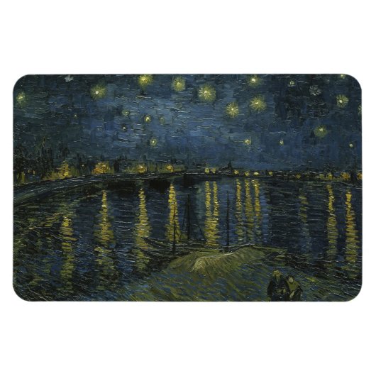 Magnet Flexible Nuit étoilée sur le Rhône, peinture à l'huile Van  (Horizontal)