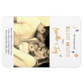Magnet Flexible Nuits Silencieuses Faire-part de naissance de Noël (Horizontal)