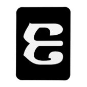 Magnet Flexible Numéro cambodgien 3 / Trois / ៣ (Bei) Écriture khm (Vertical)