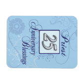 Magnet Flexible Numéro d'argent du 25e anniversaire en bleu (Horizontal)