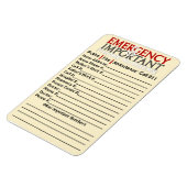 Magnet Flexible Numéro de téléphone d'urgence et numéro de télépho (Côté Gauche)