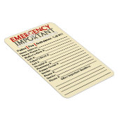 Magnet Flexible Numéro de téléphone d'urgence et numéro de télépho (Côté Droit)