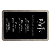 Magnet Flexible Numéro de téléphone important de Black and Silver  (Horizontal)