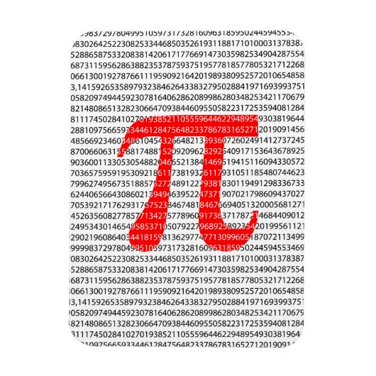 Magnet Flexible Numéro rouge d'origine pi jour symbole mathématiqu (Vertical)