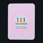 Magnet Flexible Numérologie moderne des nombres anges 111 Intuitio<br><div class="desc">Détendez-vous le design spirituel ombre,  avec les numéros d'ange 111,  un nombre,  qui vous encourage à écouter votre coeur et à faire confiance à votre intestin,  et vous serez sur le bon chemin. Poster de dégradé Angel numéros 1111 avec signification et explication de nombre. L'ange numérote les cadeaux.</div>