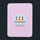 Magnet Flexible Numérologie moderne des nombres anges 111 Intuitio<br><div class="desc">Détendez-vous le design spirituel ombre,  avec les numéros d'ange 111,  un nombre,  qui vous encourage à écouter votre coeur et à faire confiance à votre intestin,  et vous serez sur le bon chemin. Poster de dégradé Angel numéros 1111 avec signification et explication de nombre. L'ange numérote les cadeaux.</div>