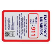 Magnet Flexible Numéros d'urgence pour entreprise (Horizontal)