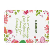 Magnet Flexible Nun Religious 30e Anniversaire Fleurs aquarelles (Horizontal)