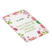 Nun Religious 65e Anniversaire Fleurs aquarelles