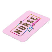 Magnet Flexible "Nurse Life" en Elegant Rainbow Colors (Côté Gauche)