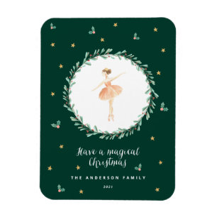 Magnet Flexible Nutcracker ballerina botanical cute Christmas