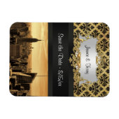 Magnet Flexible NYC Skyline Sepia B5 Blk Rib Damask Enregistrer la (Horizontal)
