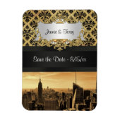 Magnet Flexible NYC Skyline Sepia B5 Blk Rib Damask Enregistrer la (Vertical)