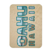Magnet Flexible Oahu Hawaii Beach Texte Photo (Vertical)